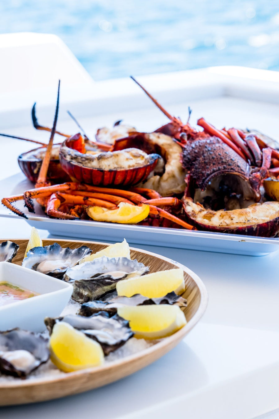 Fruits de mer — Huîtres, langoustes, langoustines, crevettes, crabes et coquillages.