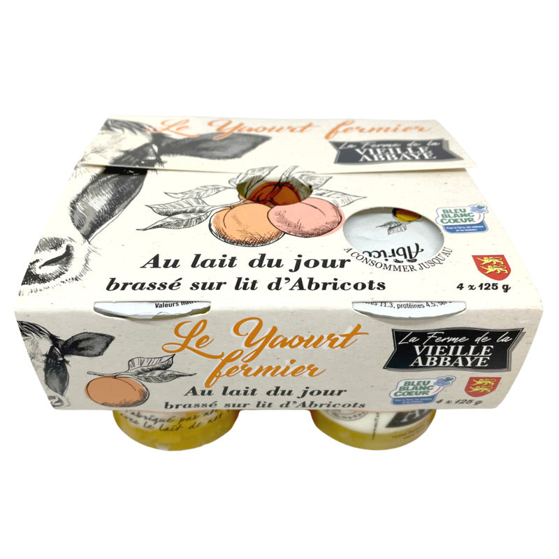 YAOURT FERMIER BRASSÉ SUR LIT D'ABRICOT | 4 U X 125GR