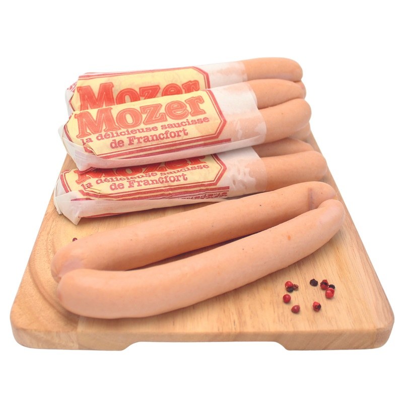 SAUCISSE DE FRANCFORT BOYAU NATUREL BAGUÉ 1,35KG