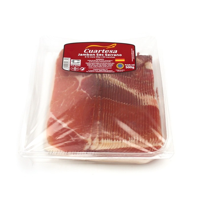 JAMBON SEC SERRANO EN TRANCHES 500G