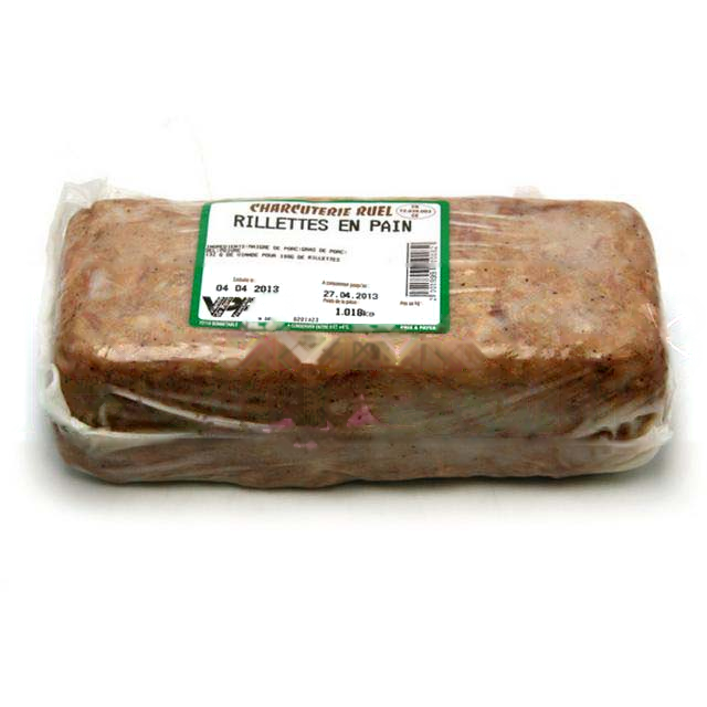 RILLETTES PUR PORC LPF PAIN 1KG