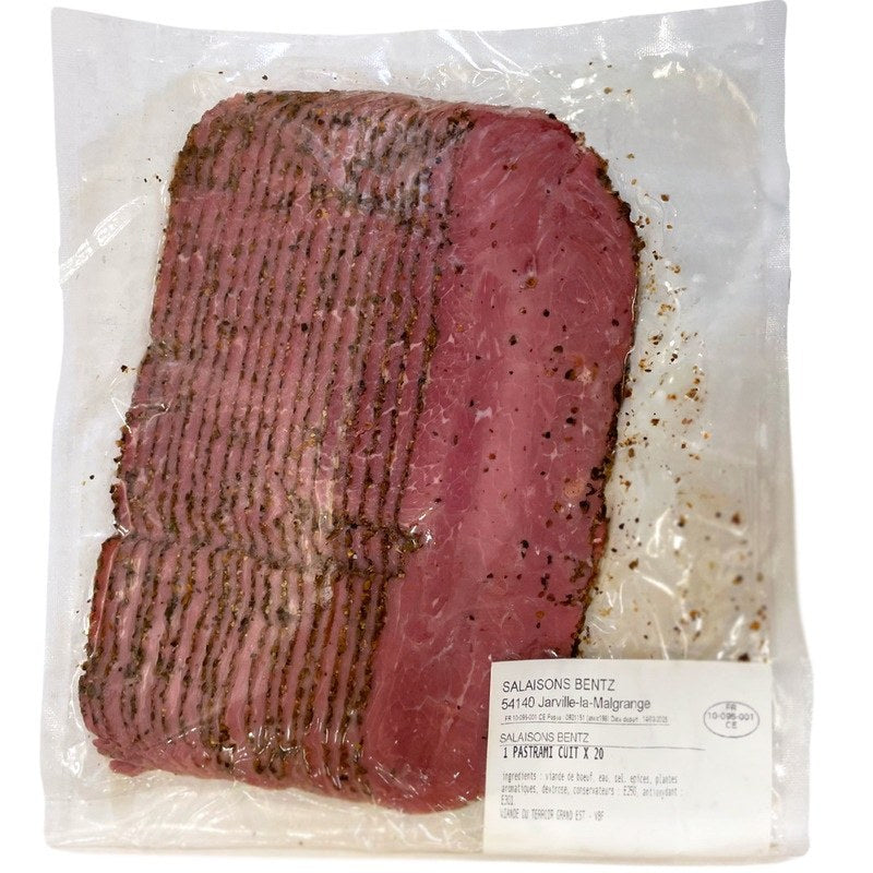PASTRAMI CUIT TRANCHÉ BOEUF FRANÇAIS X20 ±500G